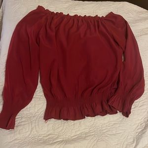 Burgundy Chiffon Shirt